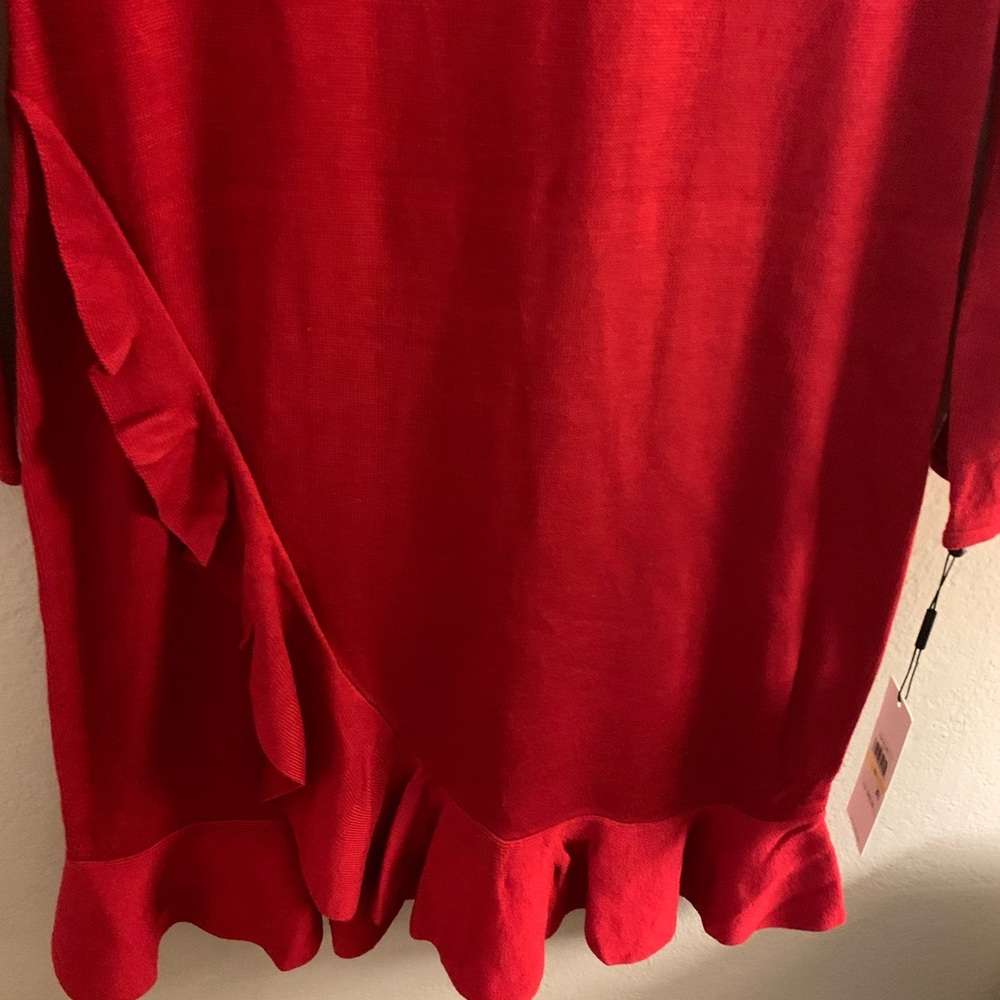Red Calvin Klien long sleeve sweter dres - Picture 5 of 6